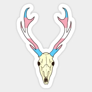 Transgender Pride Deer Skull Sticker